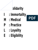 S: Solidarity I: Immortality M: Medical P: Practice L: Loyality E: Eligibility