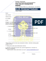 Formulir Pendaftaran Semnas 2013