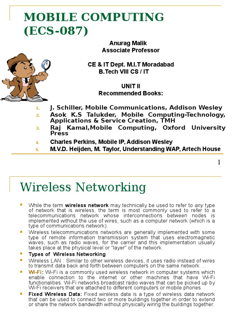 Mobile Computing Unit 2 | PDF | Wireless Lan | Computer Network