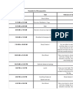 Timetable For IAS Preparation