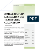 2.01 Estructura Legislativa Del Transporte en Colombia