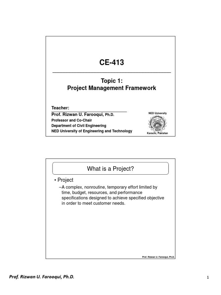 Project Management Framwork | PDF | Project Management | Doctor Of ...