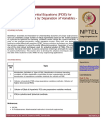 Nptel: NOC:Partial Differential Equations (PDE) For Engineers: Solution by Separation of Variables - Video Course