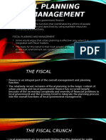 Fiscal Planning and Management