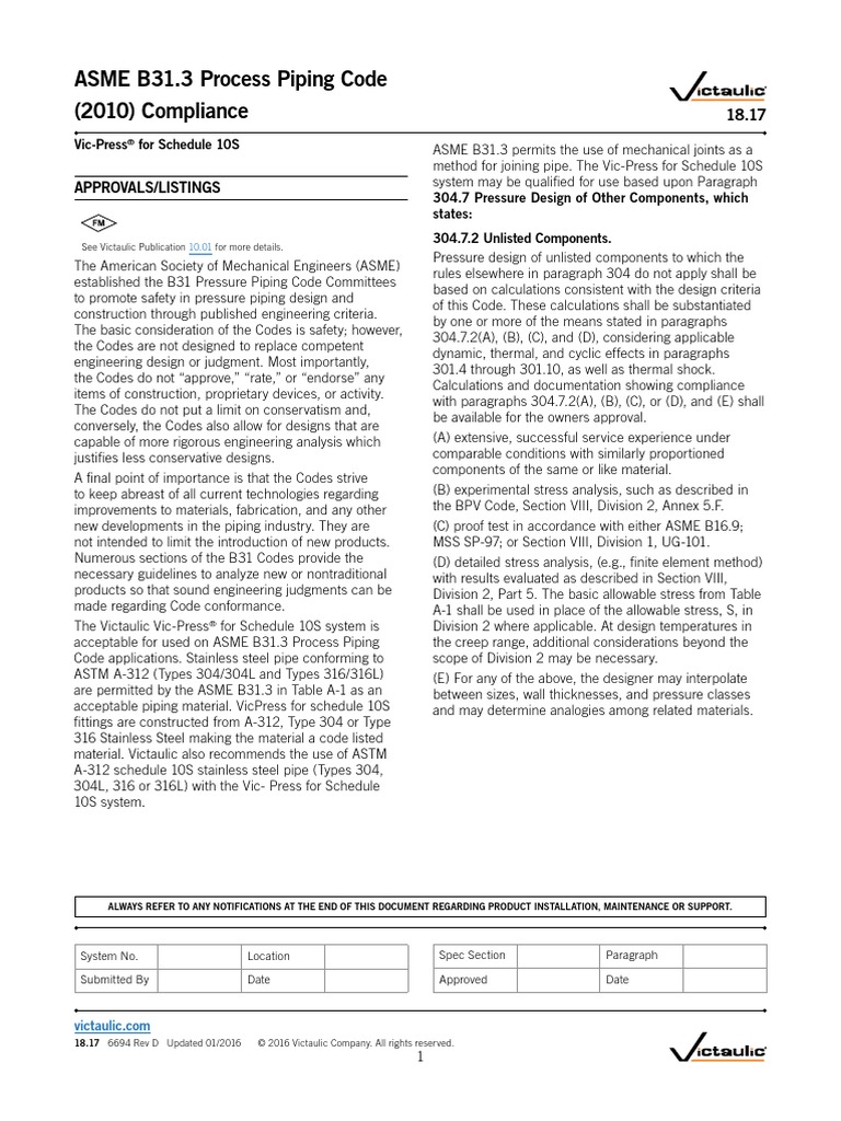 18.17 Victaulic | PDF | Pipe (Fluid Conveyance) | Strength Of Materials
