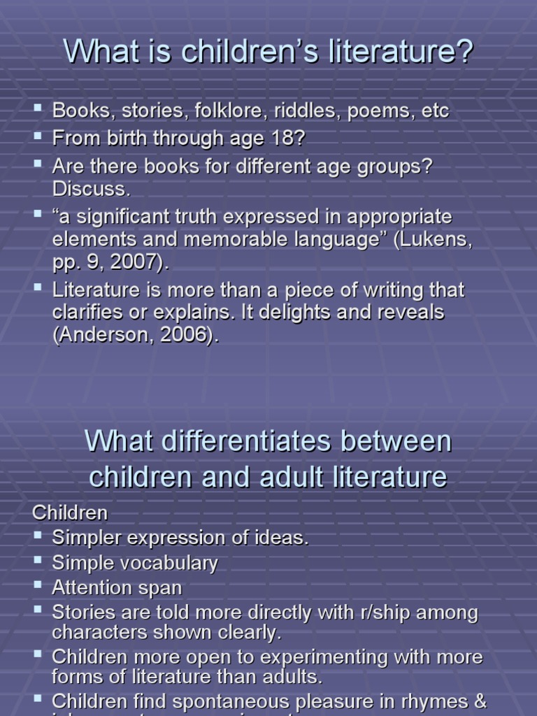 what is children's literature in early childhood education