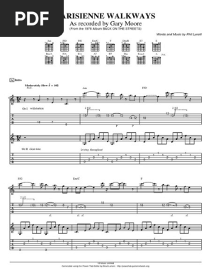 Gary Moore - Parisienne Walkway PDF | PDF | Rock Music