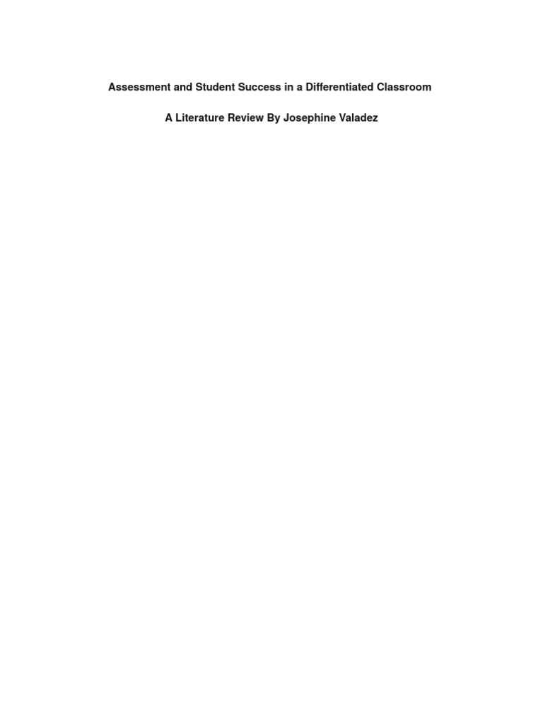 Differentiated Assessment for Student Success | PDF | Educational ...