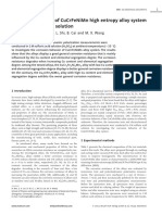 Corrosion Behavior of CuCrFeNiMn High Entropy Alloy System in 1M Sulfuric Acid Solution