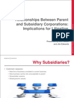 Relationships Between Parent and Subsidiary Corporations Implications For Litigation