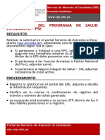 Exoneración de Programa de Salud Estudiantil Utp PDF