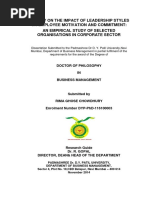 Download A Study of the Impact of Leadership Styles on Employee Motivation and Commitment an Empirical Study of Selected Organisations in Corpor by Xee Roblox SN319215494 doc pdf