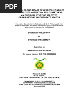 A Study Of The Impact Of Leadership Styles On Employee - 