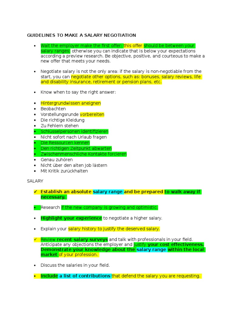 Salary Negotiation Guide | PDF | Employee Relations | Employment ...