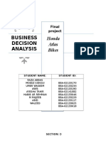 Business Decision Analysis: Honda Atlas Bikes