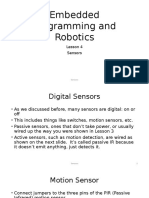 Embedded Programming and Robotics: Lesson 4 Sensors