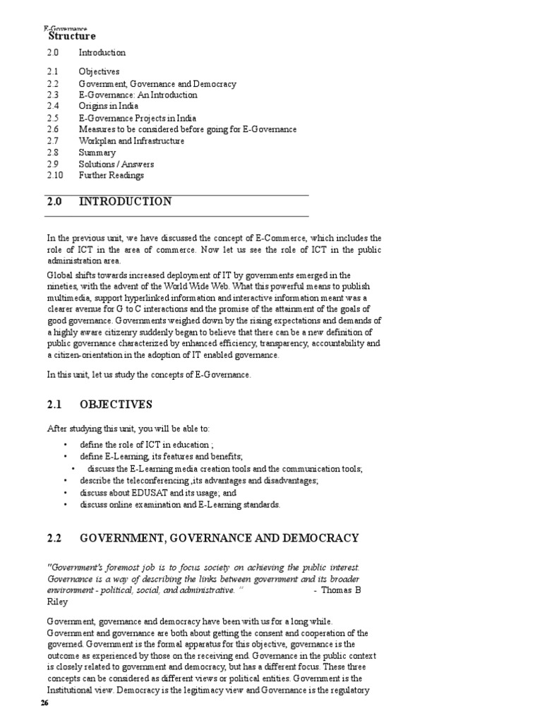 Understanding E-Governance Concepts | PDF | E Government | Governance