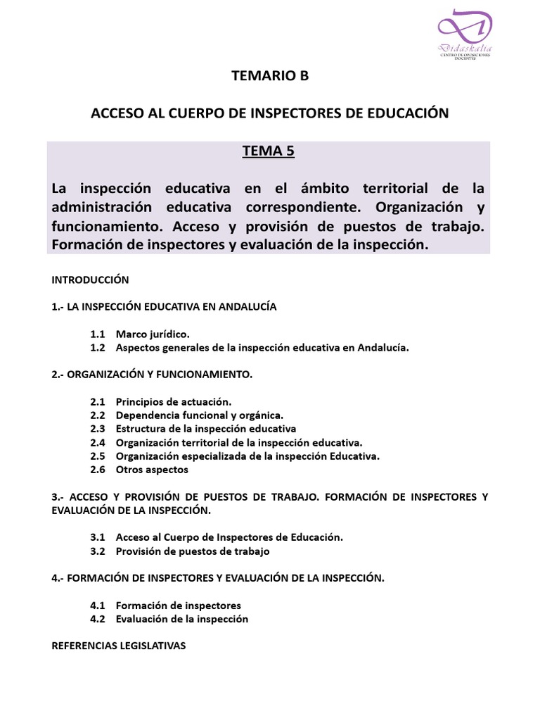 Inspección Educativa en Andalucía: Acceso y Funciones | PDF ...