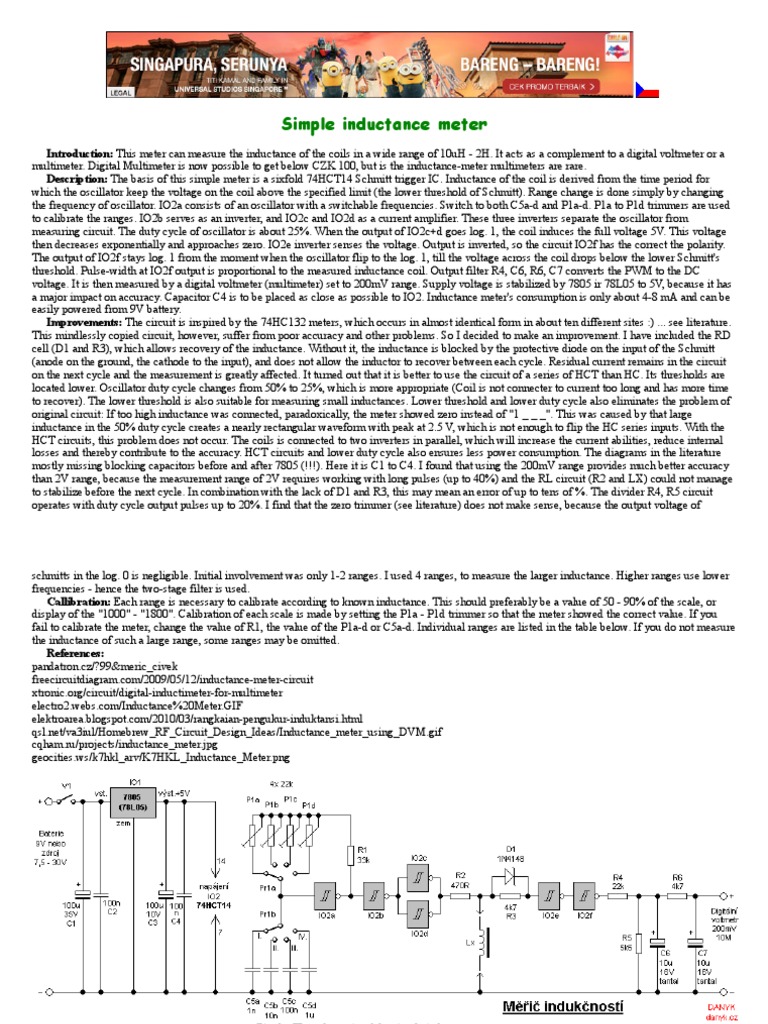 DIY Inductance Meter Guide | PDF | Electronic Oscillator | Inductor