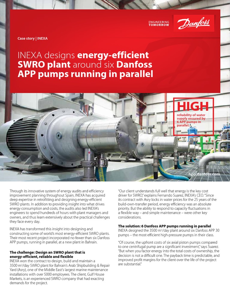 INEXA Designs EnergyEfficient SWRO Plant Around Six Danfoss APP Pumps