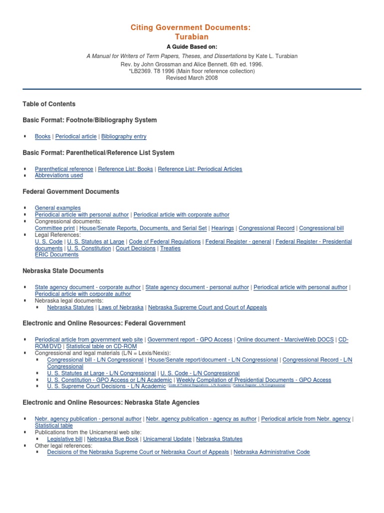 Turabian Which Is The Correct Bibliography For The Dissertation?