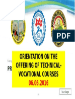 Orientation on Technical-Vocational Courses