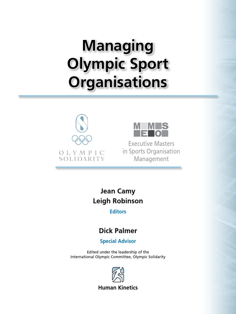 10.9 Managing Olympic Sport Organisations PDF PDF Sports Tort photo