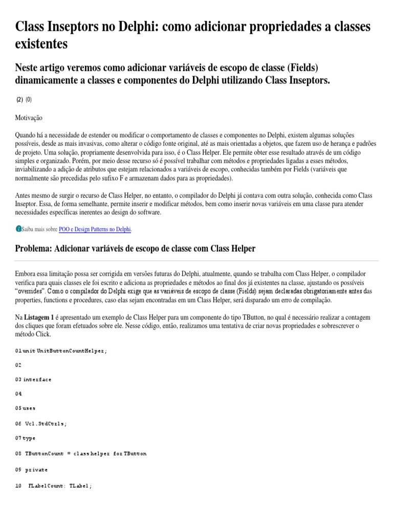 Como adicionar propriedades e variáveis de escopo de classe a classes ...