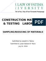 Construction Materials & Testing Laboratory: Sampling/Reducing of Materials