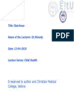 Reserved To Author and Christian Medical College, Vellore: Title: Diarrhoea