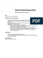 Position Description Section Nominating Chair