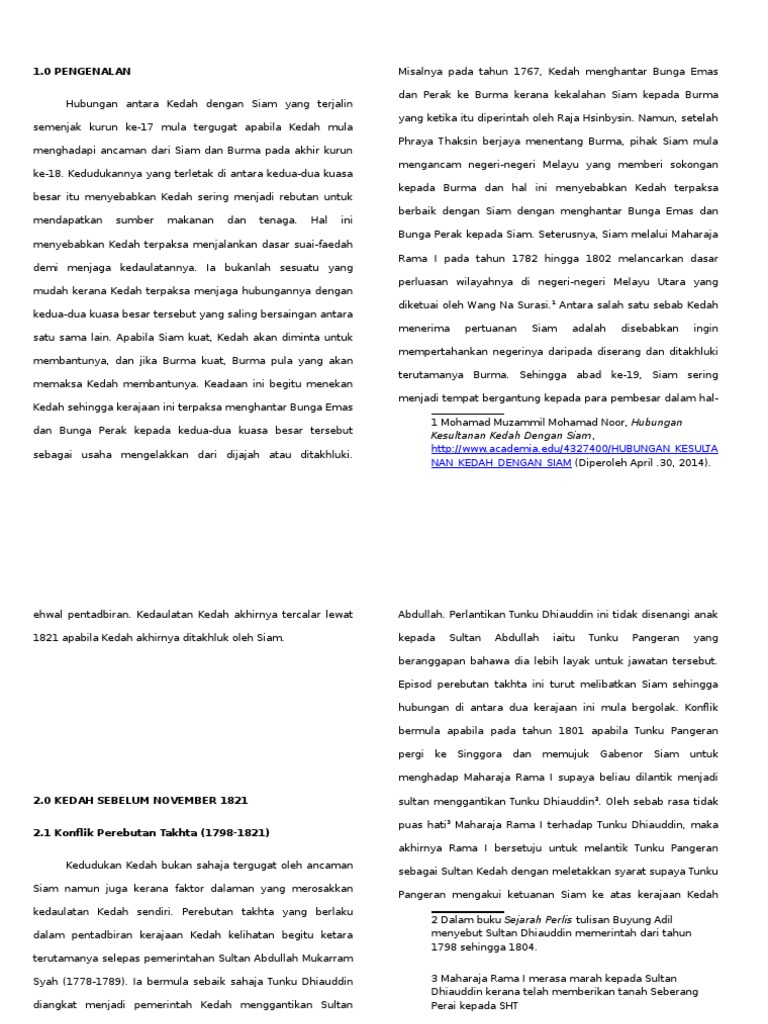 Perang Siam Kedah 1821 Dan Kemunculan Perlis Pdf