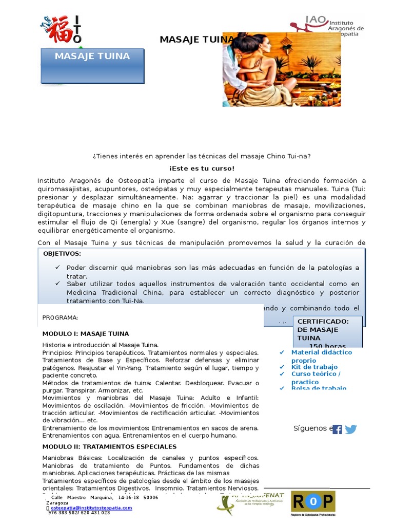 Masaje Tuina PDF Masaje Terapia
