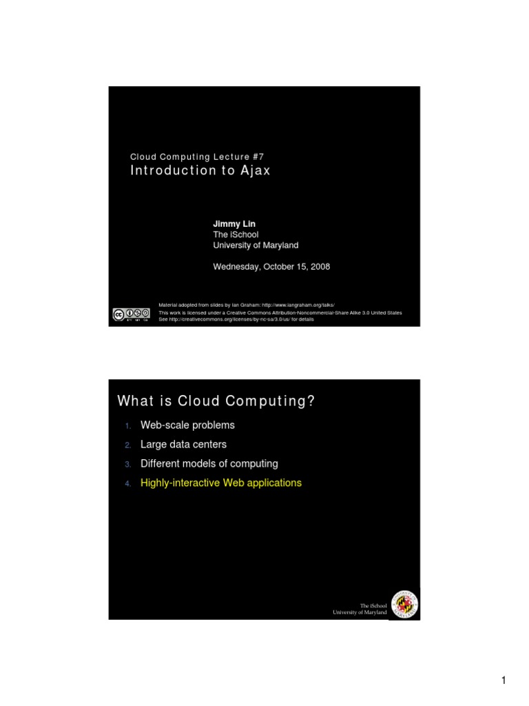 Ajax in Cloud Computing Overview | PDF | Ajax (Programming) | Java Script