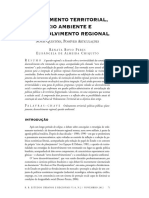 ORDENAMENTO TERRITORIAL, MEIO AMBIENTE E DESENVOLVIMENTO REGIONAL