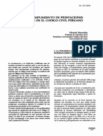 El Cumplimiento de Prestaciones Dinerarias en El Codigo Civil Peruano - Eduardo Benavides PDF