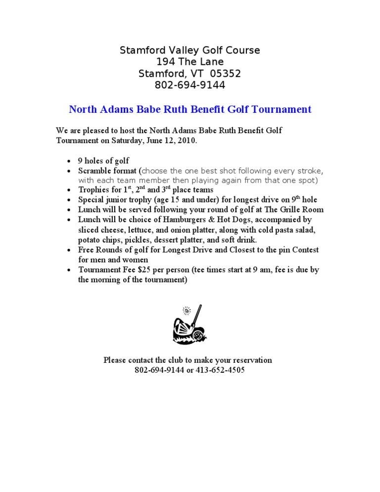 Babe Ruth 2010 Golf Tourn | PDF