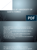 Studies at University of Santo Tomas