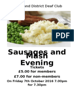 Sausages and Mash Poster 2016