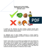 Alimentos colon irritable