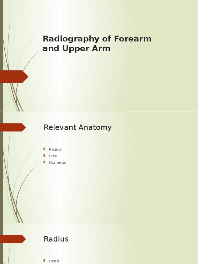 Forearm and Upper Arm Radiography Guide | PDF | Elbow | Arm