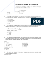 Exercícios resolvidos de trabalho e potência