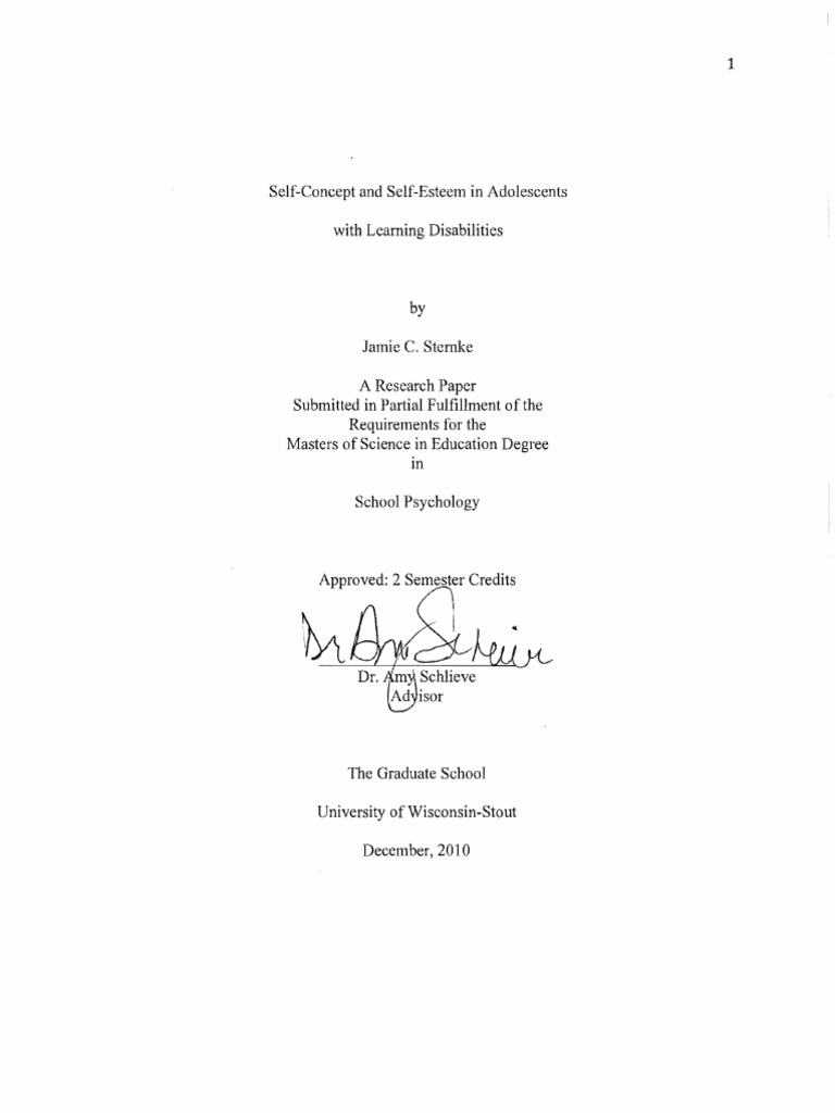 Self-Esteem in Adolescents with LD | PDF | Self Concept | Self Esteem