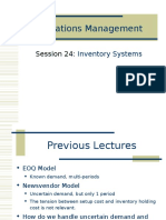 Operations Management: Session 24