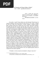 Três Fórmulas de Proust Sobre o Estilo