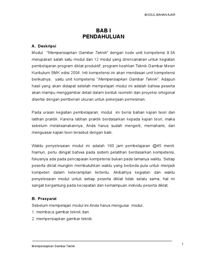 Mempersiapkan Gambar Teknik