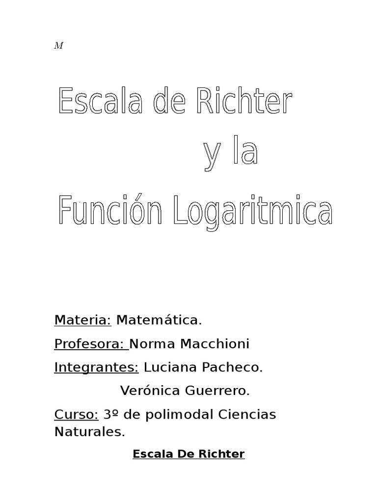191304746.escala Ritcher y La Función Logarítmica | PDF | Logaritmo ...