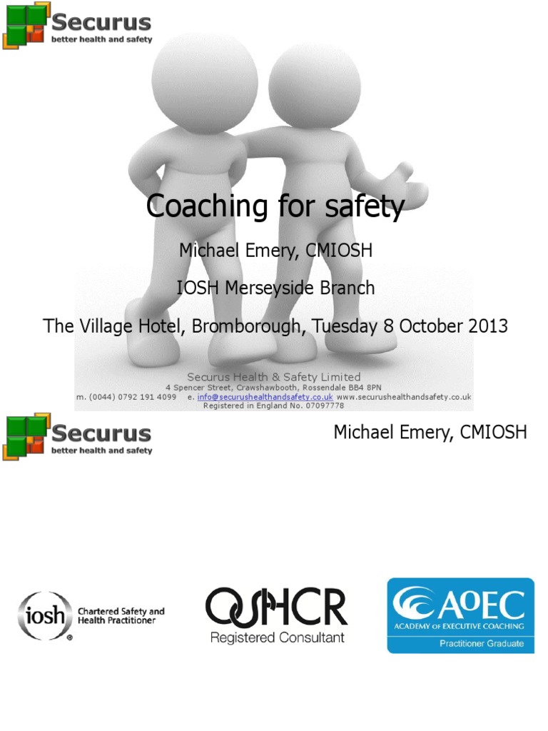 Coaching for Safety Safety Regulatory Compliance
