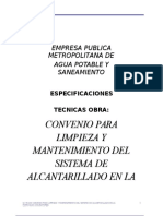 Especificaciones Tecnicas - Limpieza Alcantarillado - Chavezpamba