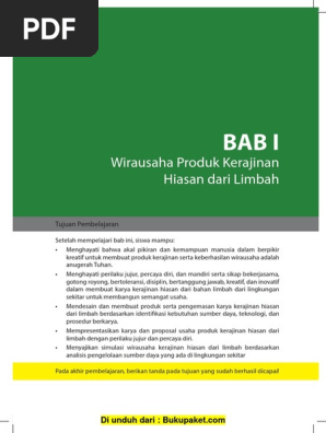  Makalah  Wirausaha Produk Kerajinan  Untuk Pasar Lokal Pdf 